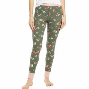 BP Green floral thermal leggings pajama pants XS